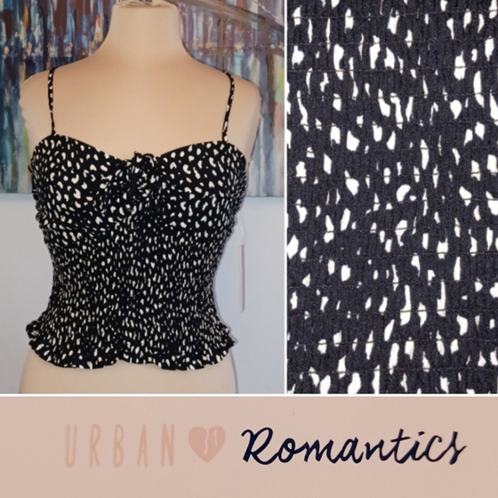 ⬇️Urban Romantics Smock Stretch Top, Rayon, Spaghetti Strap, Animal Pattern
